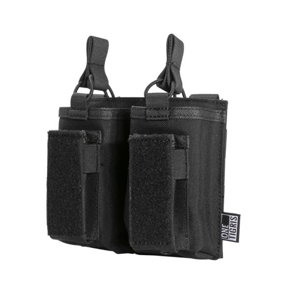 Black Tactical MOLLE Double Kangaroo Pistol/Rifle Magazine Mag Pouch 