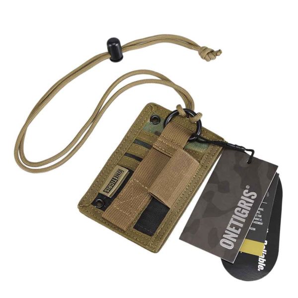 OneTigris Tactical ID Holder with Key Ring  Heavyduty Lanyard Card Holder  & EDC Wallet