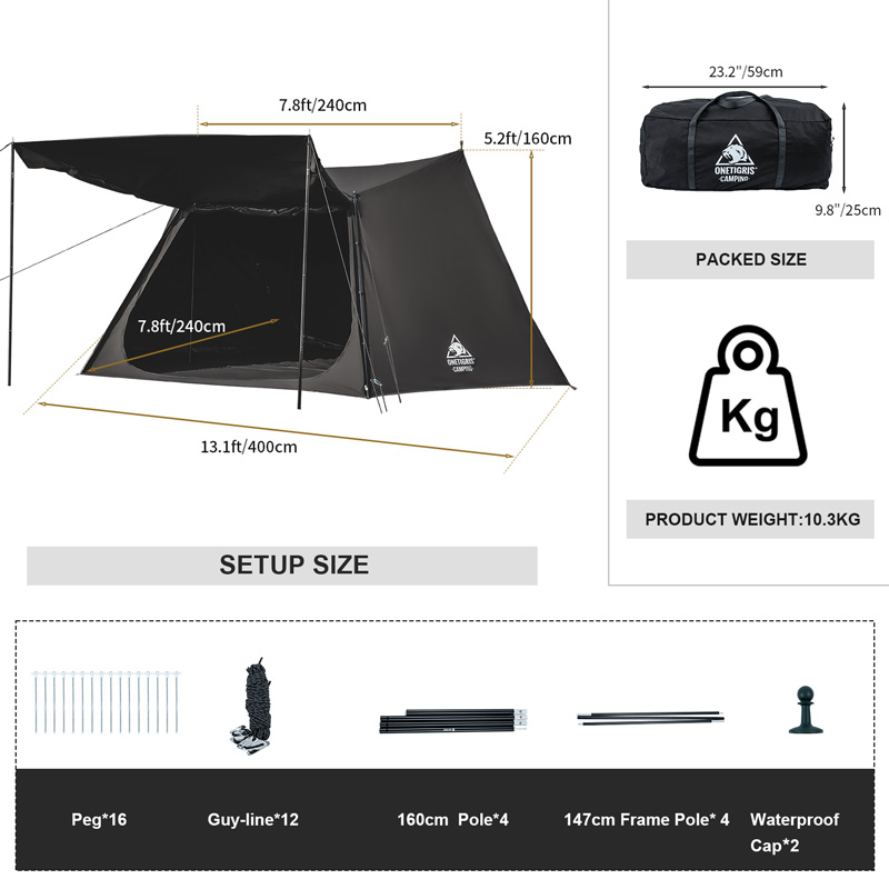 The Size of T/C SOLO HOMESTEAD Camping Tent 2.0
