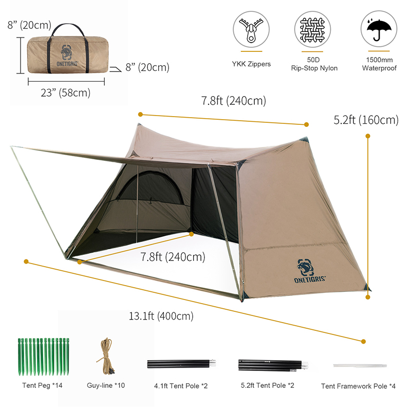 Size of OneTigris SOLO HOMESTEAD Tent