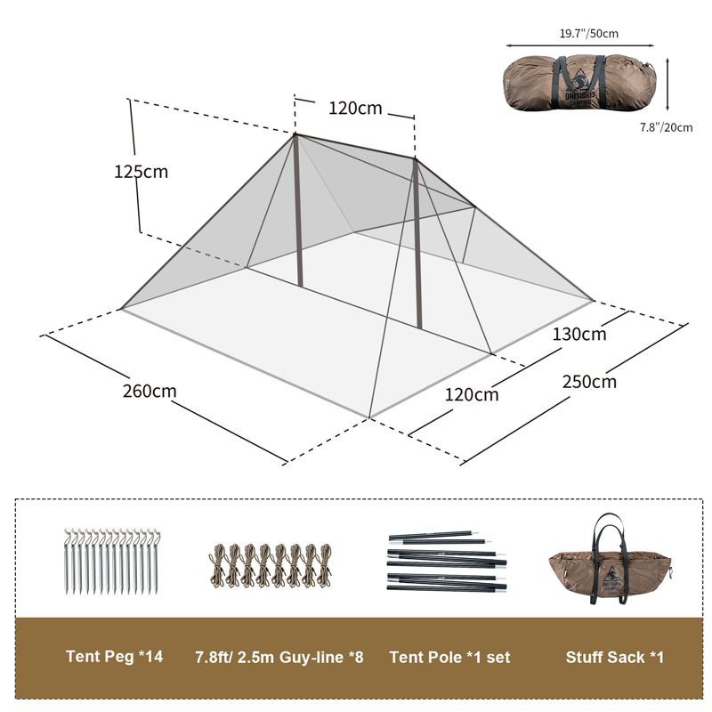Size of PLATOON Camping Tent