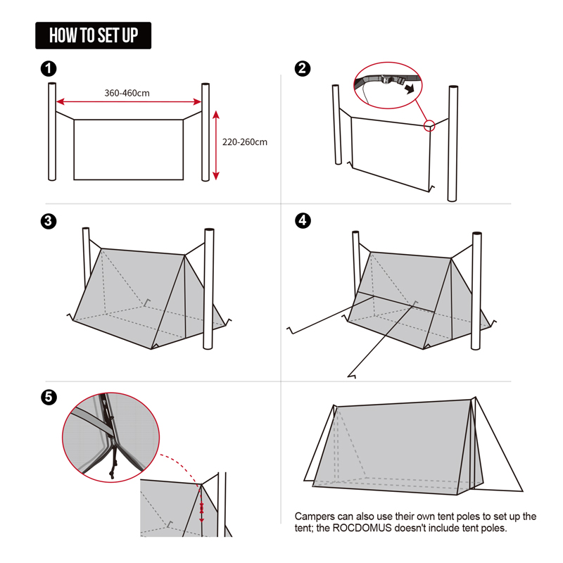 How to setup OneTigris Wood Burning Stove Compatible Waterproof Outdoor Tarp Canopy/Rain Fly Camping Cover