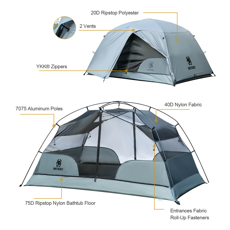 OneTigris COSMITTO Backpacking Tent | 3-Season double tent
