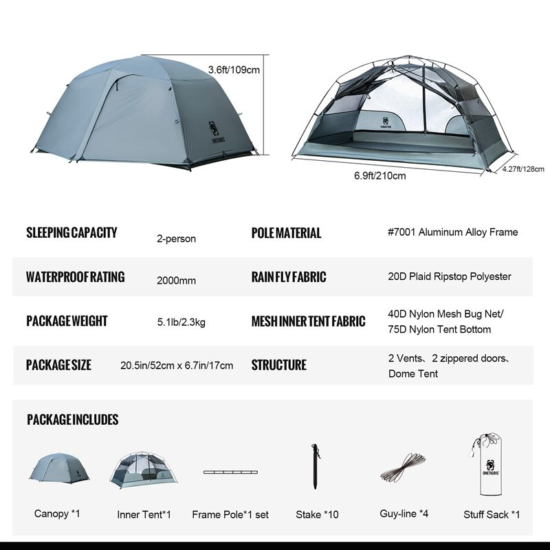 The size of Cosmitto Backpacking tent