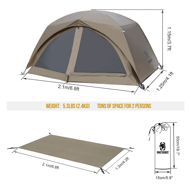 Size of OneTigris SCAENA Backpacking Tent 