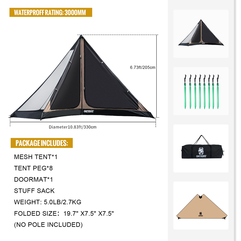 Size of Northgaze Mesh Inner tent