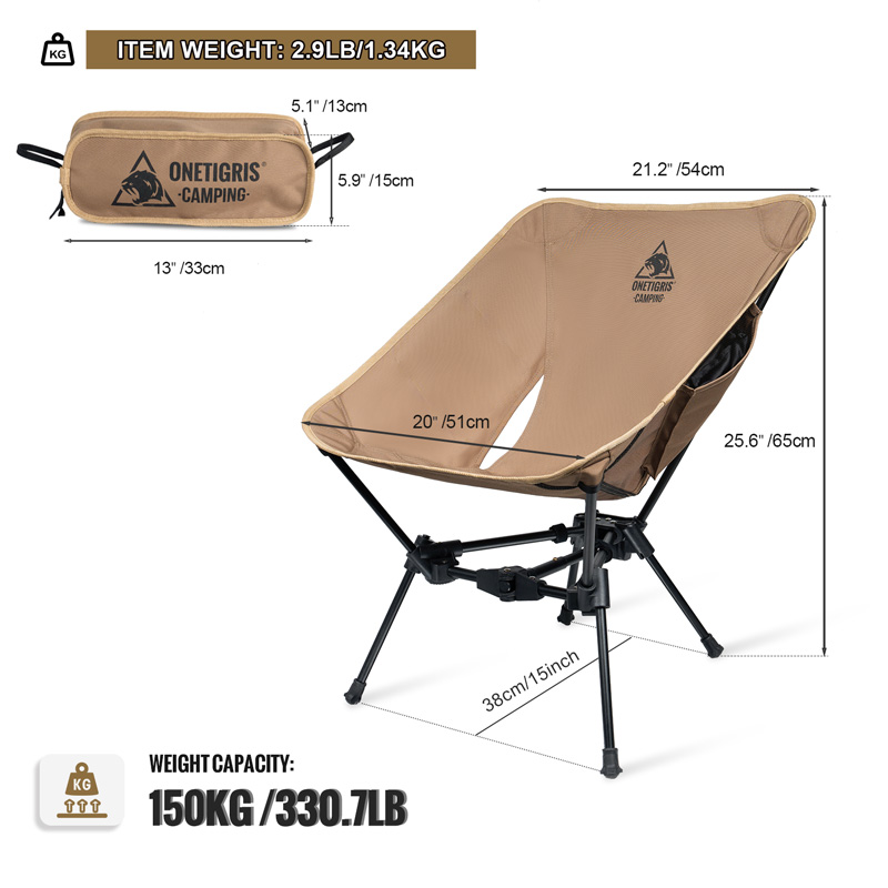 Size of OneTigris Portable Camping chair 05