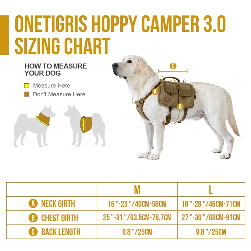 Size of OneTigris HOPPY CAMPER Dog Pack 3.0
