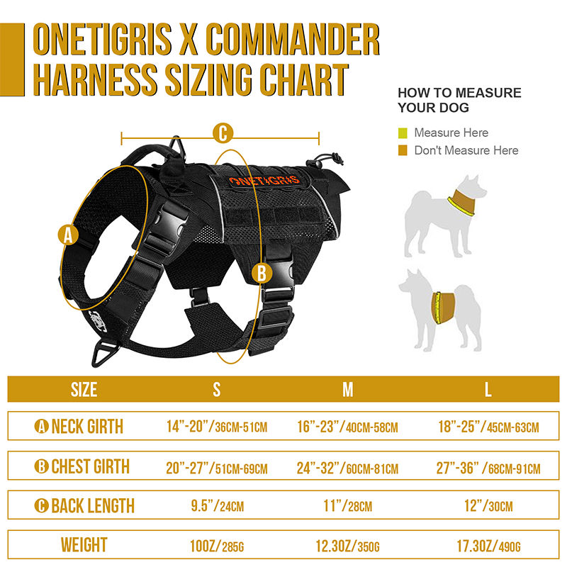SIZE OF X COMMANDER Tactical Harness 