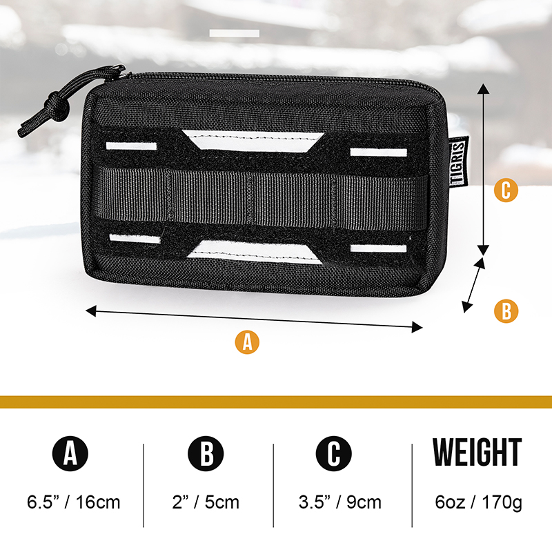 The sizing chart of X23 Canine EDC Pouches 