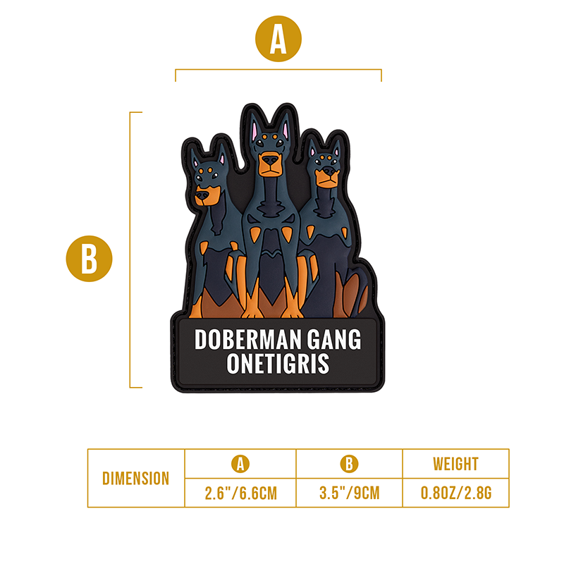The sizing chart of DOBERMAN GANG Morale Patch