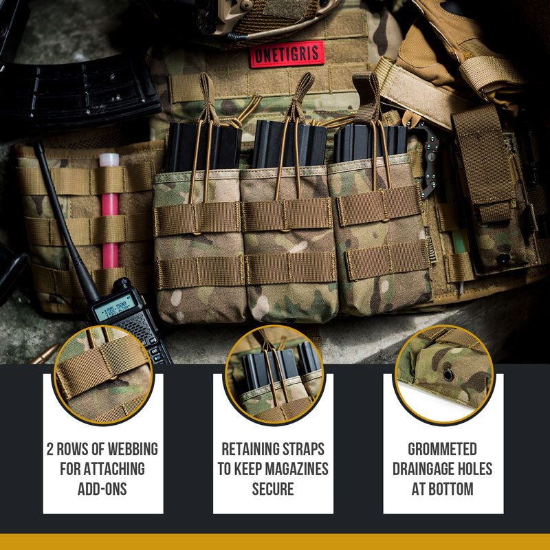 OneTigris Tactical Mag Pouch, MOLLE Triple Open-Top India