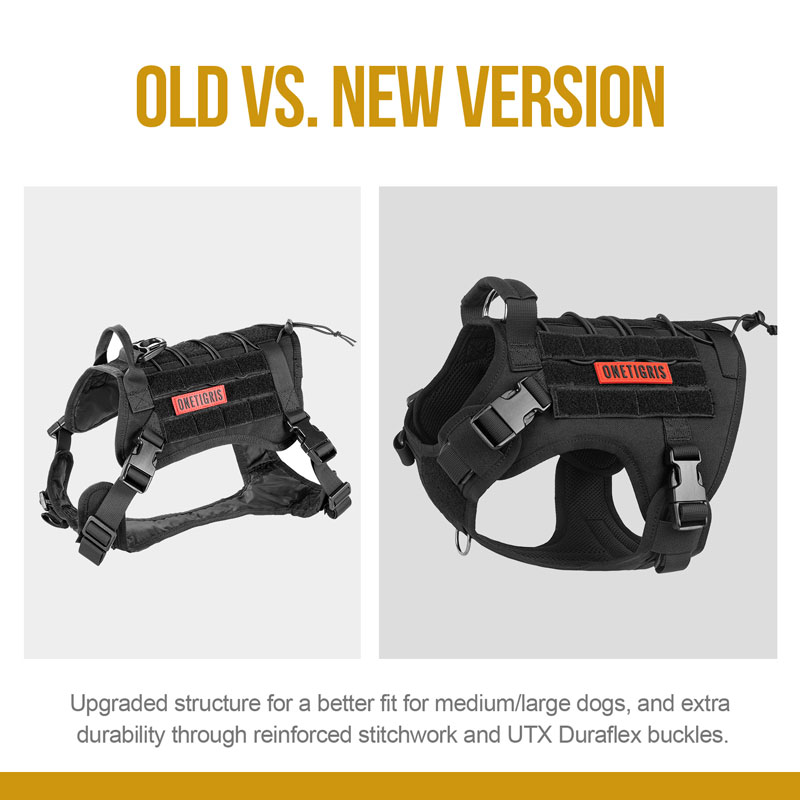 OneTigris Fire Watcher K9 Harness 2.0 difference between old and new version