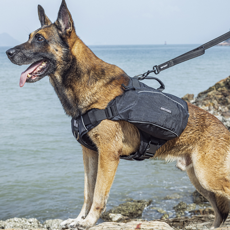 OneTigris Tactical K9 Outdoor No-pull Saddle Backpacks With Handle and Pockets & D-rings for Medium to Large Dogs 