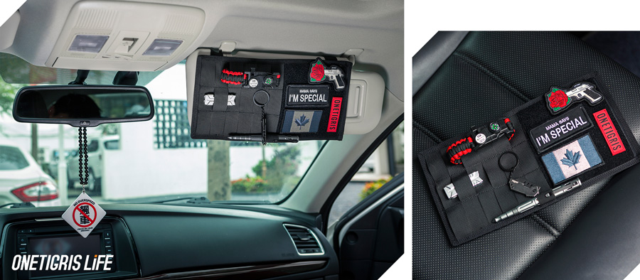 OneTigris Tactical MOLLE Sun Visor Panel Pass Car Visor Organizer Storage Bag 