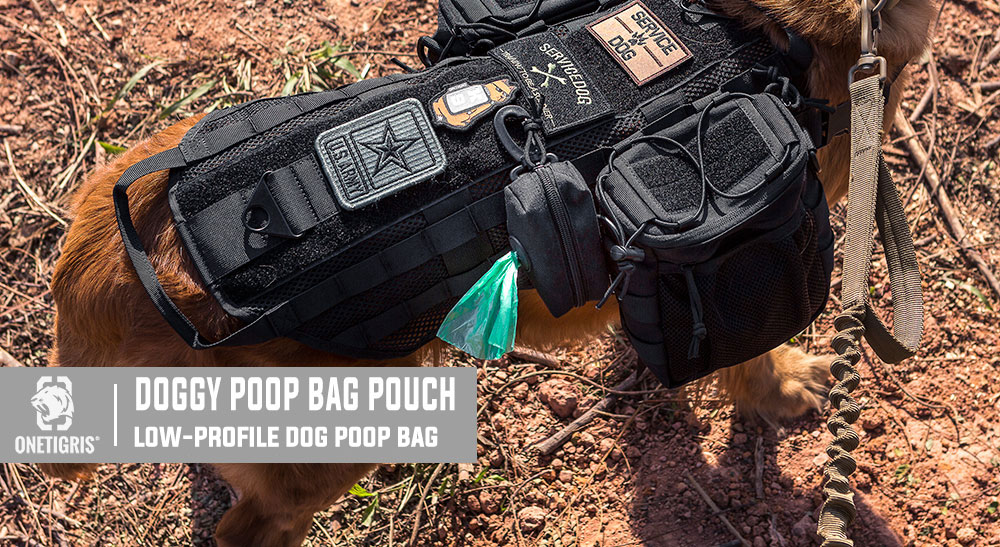 OneTigris Doggy Poop Bag holder Zipper Dog Waste Bag Pouch Leash Attachment